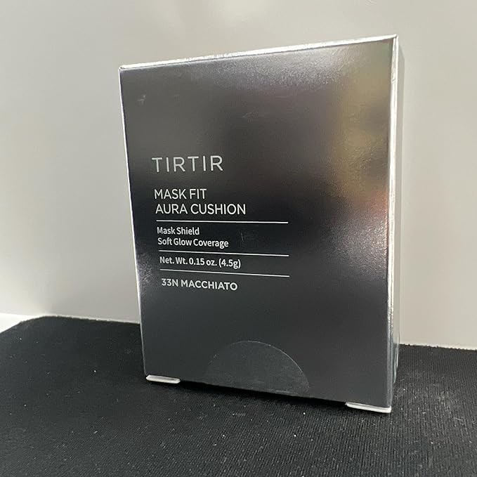 [*Mini Size*] TIRTIR Aura Glow Silver Cushion | Korean Cushion Foundation, (#33N Macchiato, 0.15 Fl Oz)