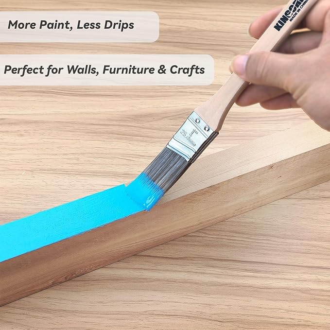 1 Inch Angled Paint Brushes - 12 Pcs, Small Paint Brush Set with Ultra-Dense Soft Bristles for Trim & Detail Work - Edge Painting Tool