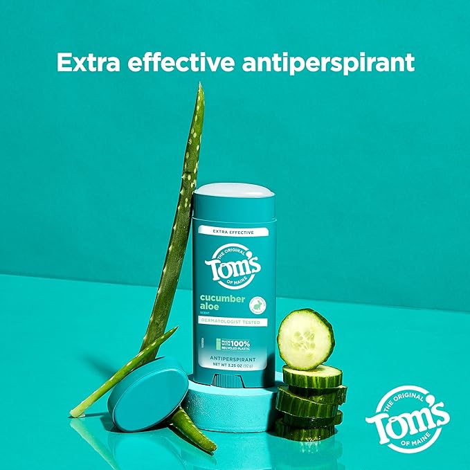 Tom’s of Maine Cucumber Aloe Antiperspirant, For Women and Men, 3.25 oz