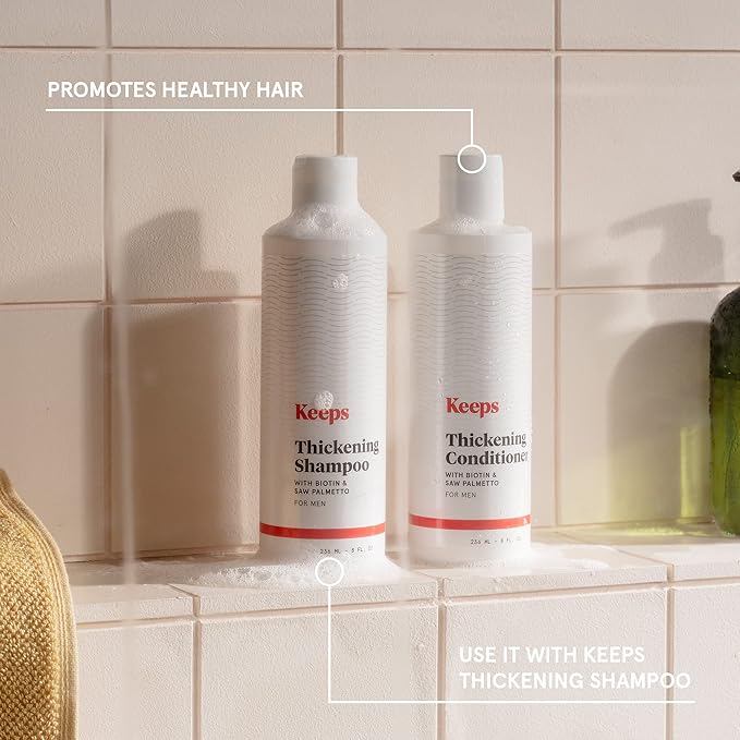 Keeps Hair Loss Conditioner For Men - Mens Conditioner for Fuller, Thicker Looking Hair - Thinning & Hair Growth Product - DHT Blocker - Infused with Biotin, Caffeine & Saw Palmetto - 8 oz