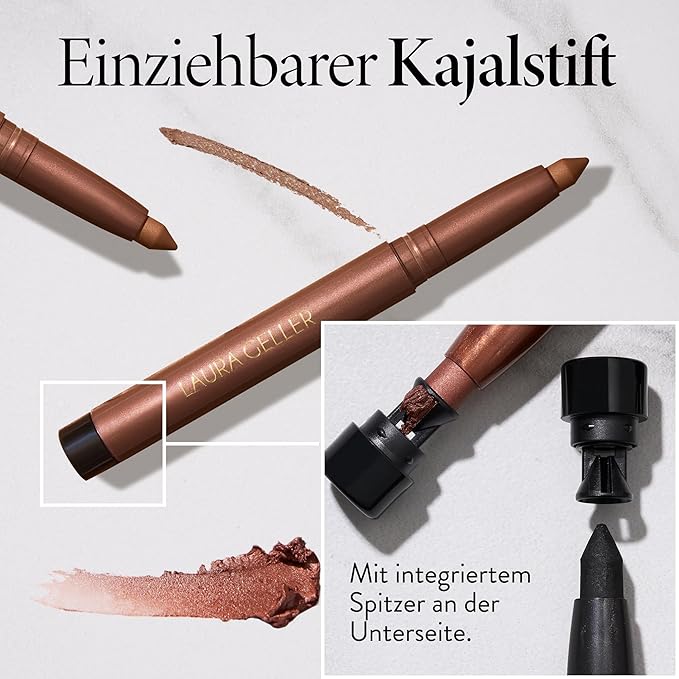 LAURA GELLER NEW YORK Kajal Longwear Kohl Eyeliner Pencil with Caffeine, Smooth & Blendable Makeup, Smokey Quartz