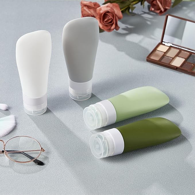 INSFIT Portable Travel Bottles, TSA Approved Leak Proof Containers for Toiletries, BPA Free Refillable Accessories for Shampoo, Body Wash, Liquids (4 Pack)