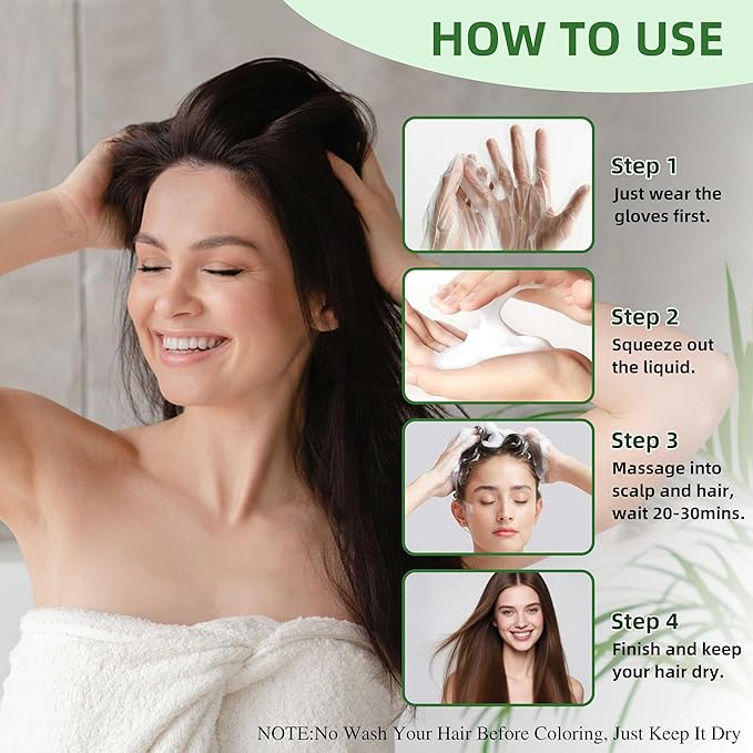 Hair Dye Shampoo 3 in 1 for Gray Hair Coverage,Argan nut Natural Shampoo Hair Dye for Women & Men/Ammonia-Free 500ml(Dark Brown)