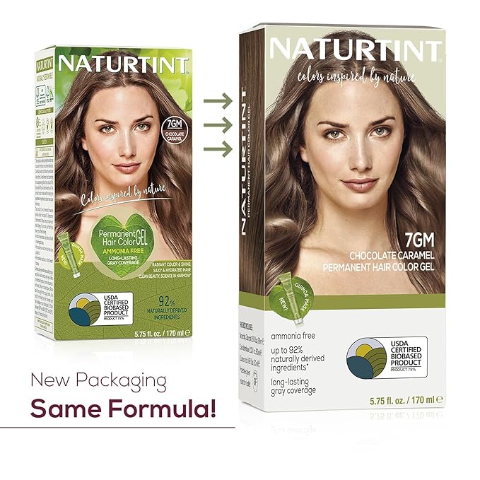 Naturtint 7GM Chocolate Caramel Permanent Hair Color (Pack of 6), Ammonia Free, Vegan, Cruelty Free, up to 100% Gray Coverage, Long Lasting Results (Packaging may vary)