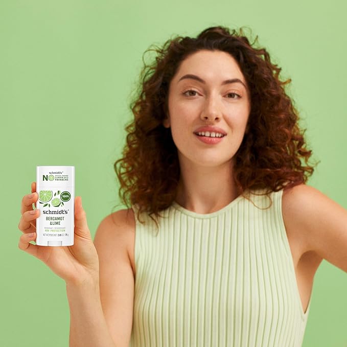 Schmidt's Aluminum-Free Vegan Deodorant Bergamot & Lime 4 Count for Women and Men, with 24 Hour Odor Protection, Natural Ingredients, Cruelty-Free, 2.65 oz