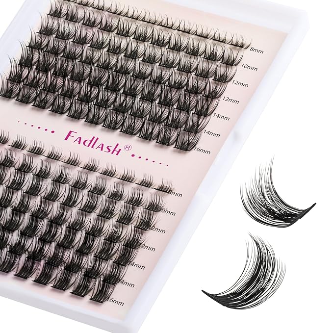 Lash Clusters DIY Eyelash Extensions 154 Clusters Lashes D Curl 0.07 Natural Individual Lash Extensions Mixed Tray False Eyelashes Soft & Strong Thin Band DIY at Home (F20+F21-0.07D, 8-16mm)