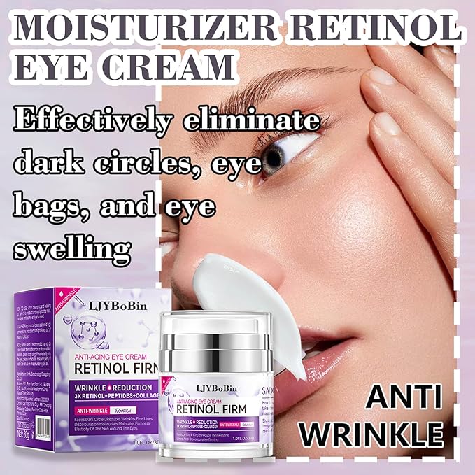 Moisturizer Retinol Eye Cream for Men & Women,Gentle Daily Face Retinol Cream,Long-lasting Day and Night Hydrating Eye Cream for Dark Circles,Puffiness and Bags Under Eyes