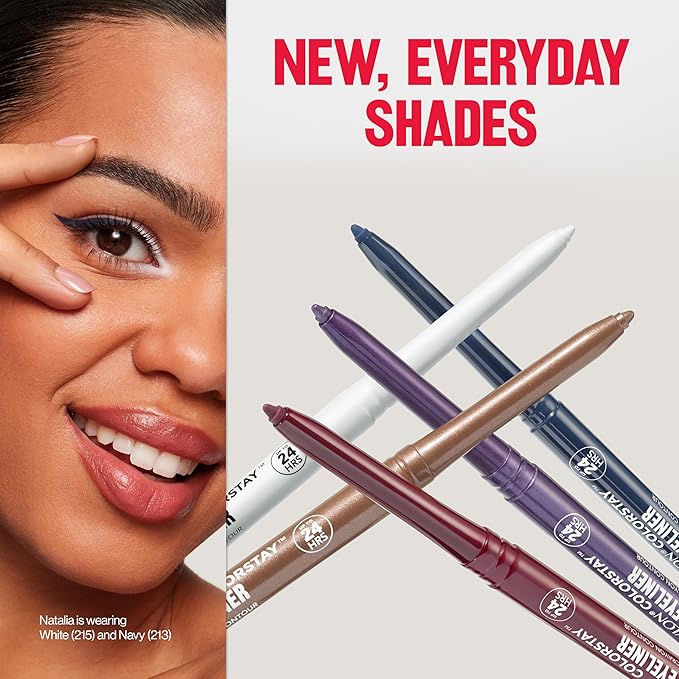 REVLON ColorStay Pencil Waterproof Eyeliner, Smudge-Proof, Eye Makeup with Built-In Sharpener, Stocking Stuffer for Women, 211 Cherry, 0.01 oz