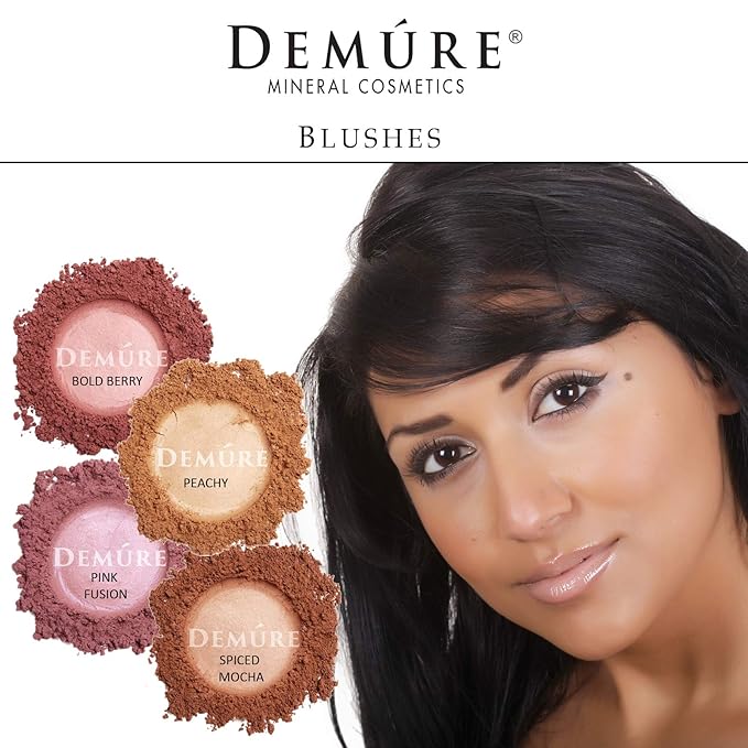 Demure Mineral Blush Makeup (Bold Berry), Loose Powder By Demure