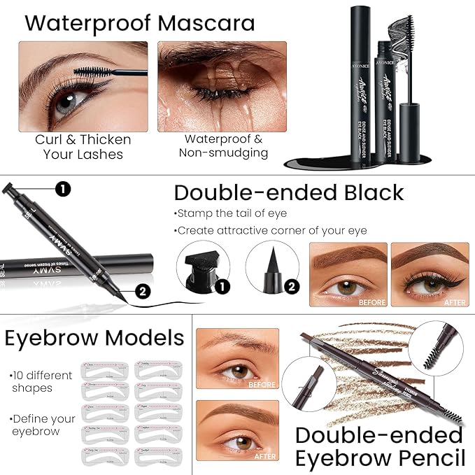 Makeup Kit for Girls Teens, Travel Makeup Kit, Facial Makeup Full Kit, Makeup Present Set for Beginners & Professionals, Cosmetic Bag Include Pigmented Blendable Eyeshadow Palette