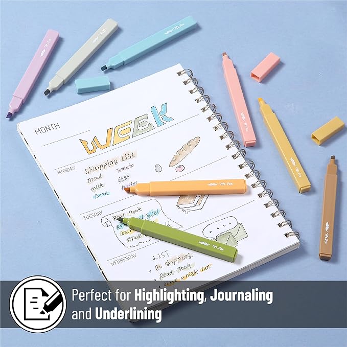 Mr. Pen- Aesthetic Highlighters, 8 Pack, Chisel Tip, Moss Garden, Cute Highlighters Assorted Colors, Back to School Supplies