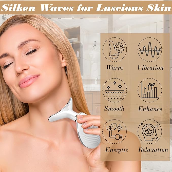 Facial Massager for Women and Men – Face Roller for Skin Tightening, Wrinkle Reduction, Anti-Aging, Face Lifting, Skin Care, Beauty Tool for Jawline, Neck Massager, Rechargeable Home Spa Device,