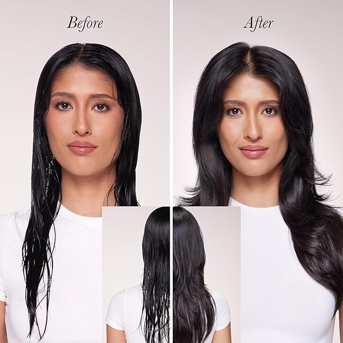 L'ANGE HAIR Le Volume 2-in-1 Titanium Blow Dryer Brush | Hot Air Brush for Hair Drying & Styling | Ionic Oval Barrel for Smooth, Frizz-Free Volume | (Black – 75mm)