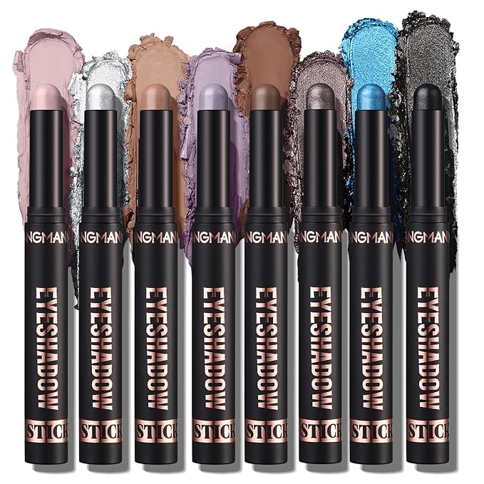 Jolilab Eyeshadow Stick Set, 8 Colors Matte Professional Bright-Colored Contouring and Highlight Stick, Cream Waterproof Long Lasting High Pigmented Eye Shadow. (8, C1)