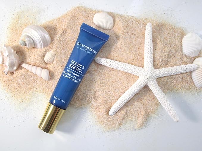Spascriptions Marine Moisture Sea Silk Eye Gel, 0.5 fl oz (pack of 1), Under-Eye Gel Moisturizer with Natural Marine Collagen, Cruelty Free
