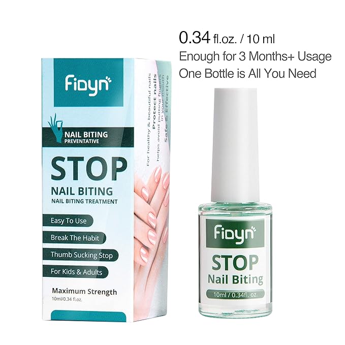 No Bite Nail Polish, Nail Biting Treatment with Bitter Polish to Help Quit Nail Biting For Life and Also Help Stop Thumb Sucking (10ml)