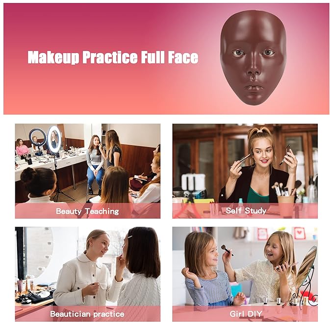 Makeup Practice Mannequin Face, 5d Reusable