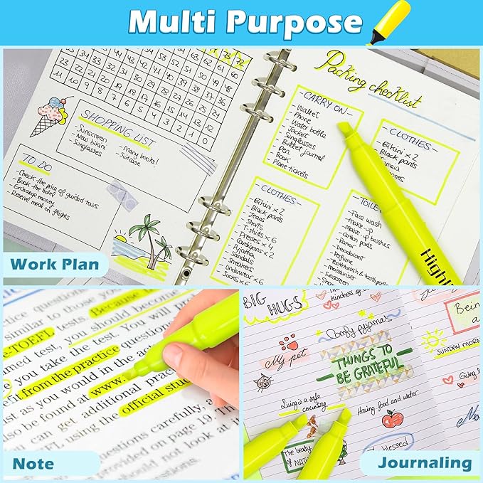 Duchong 108 Yellow Highlighters, Chisel Tip Dry-Quickly Bluk Highlighter Markers, Highlighter Bright Colors for Adult Kids, Office Classroom Must Have, School Supplies for Teachers