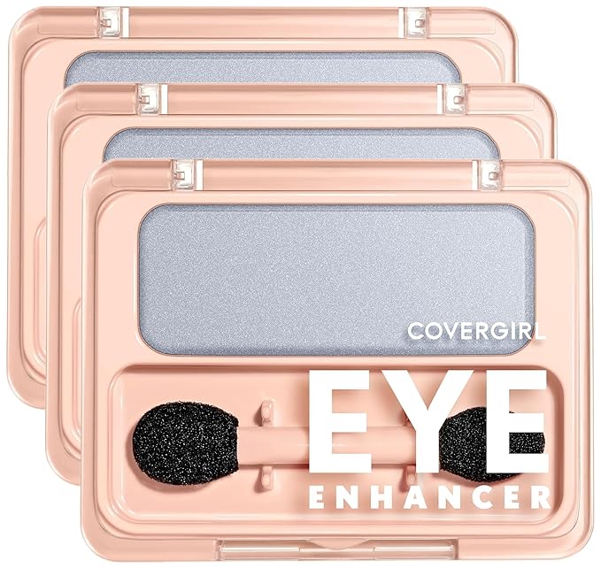 COVERGIRL 3-Pack Sterling Blue Shimmer Eyeshadow, Silky Sheer Formula, Easy to Blend, Cruelty-Free, Eyeshadow Makeup, Palette