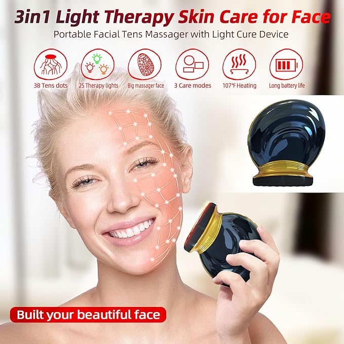 Microcurrent Multifunctional Facial Device, Smart Photon Micro-Current Device Electric Face Lift Light Therapy Skin Care Beauty Machine