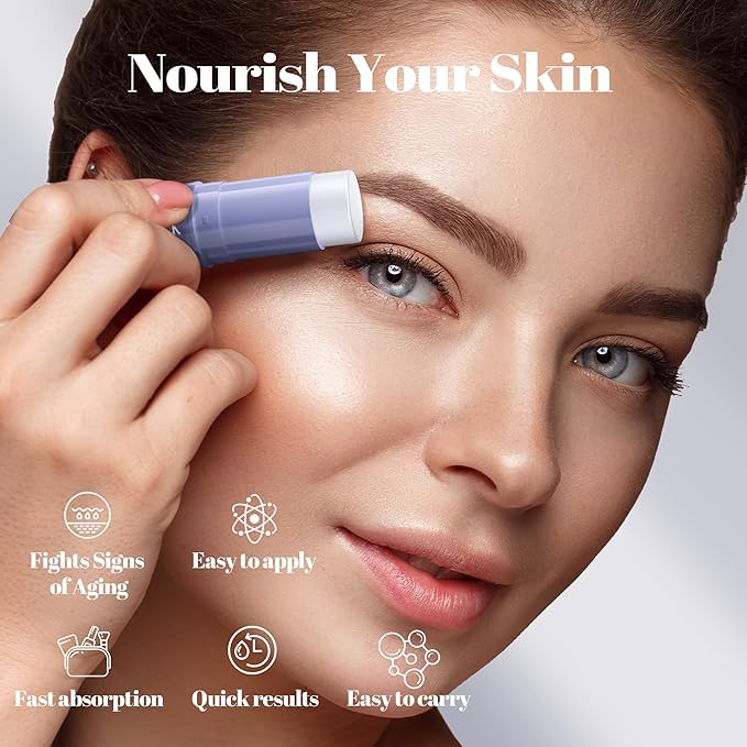 Retinol & Caffeine Eye Balm Stick for Dark Circles, Puffiness, Fine Lines and Eye Bags, Anti Aging Under Eye Cream Smooths Wrinkles Moisture Stick (0.24oz/7g)