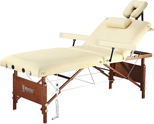Master Massage 30" DEL RAY™ SALON Portable Massage Table Package with Therma-Top® - Adjustable Heating System! (Sand Color)