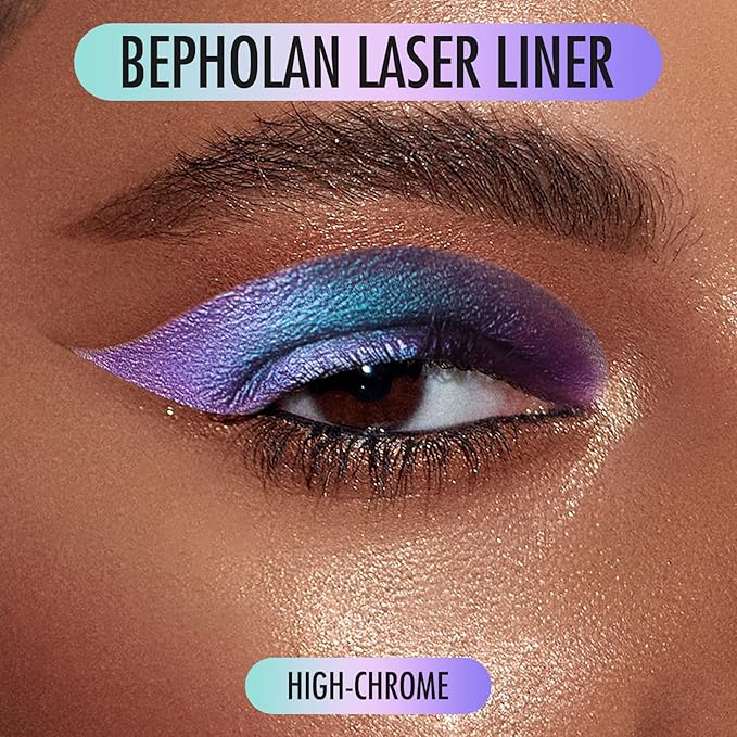 BEPHOLAN Metallic Eyeliner, Blue Purple Shifting Colors Glitter Waterproof Eyeliner, 24h Long-Lasting Pen, Purple-Blue (NORTHERN LIGHT)