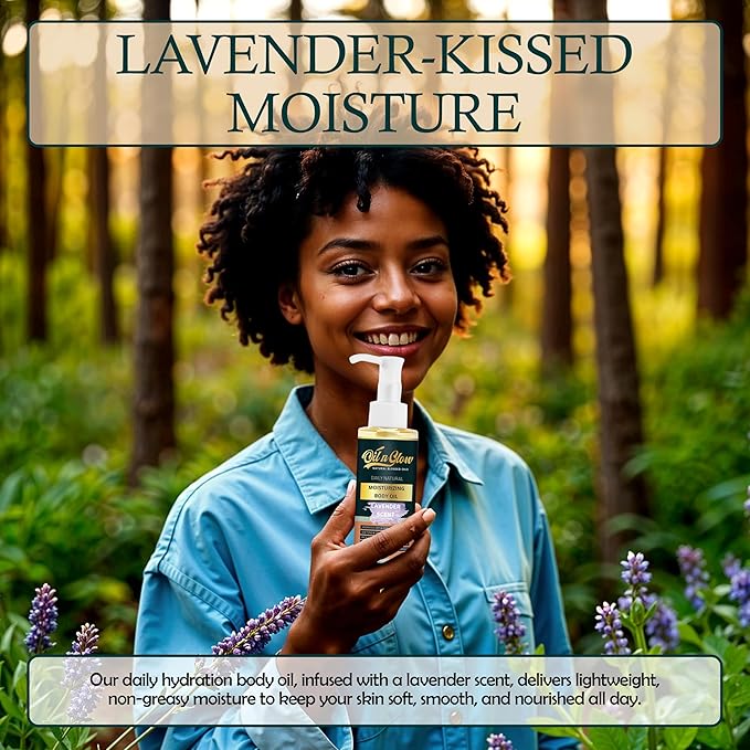 100% Almond Oil USDA Certified Organic Hydrating Body Oil After Shower Non-Greasy Moisturizing Oil For Women & Men Dry Skin 5.07 fl oz/150ml- Lavender Scent