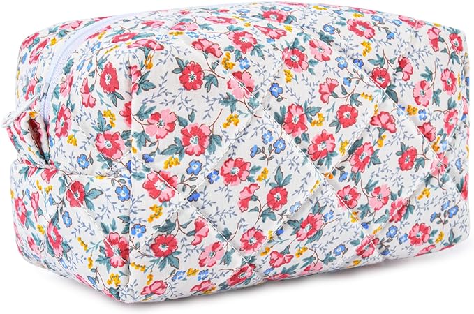 Soidram floral makeup bag quilted