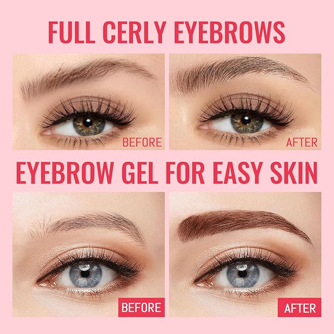Peel Off Eyebrow Gel Kit,3PCS Easy Tattoo Brow Peel Off Gel for Women,Waterproof,Sweatproof,Natural Brows Color,For Fuller & Defined Looking Brows,DIY at Home(Brown+Darkbrown+Balck)