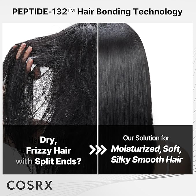 COSRX PEPTIDE 132 Hair Bonding Oil Serum, Travel Size Keratin Treatment for Frizzy, Damaged, Dry Hair – Repairs Split Ends, Adds Hair Gloss with Argan & Jojoba Oils – For All Hair Types – 0.94 fl oz