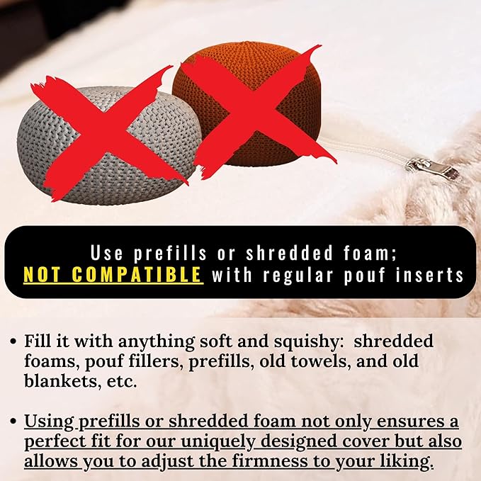 DaDa Bedding Collection DaDalogy Ottoman Pouf Cover Red Hearts in Love Faux Fur [NO Insert] - Bean Bag Footstool Cover Romantic Cozy Soft with Zipper - 1-Piece 18" x 18" x 18"