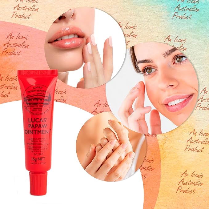 Lucas Pawpaw Lip Ointment, Lucas Pawpaw Cream, Lucas Pawpaw Ointment for Lips & Dry Skin - Unique All Skin Types, All Gender- Any Season Gift Pack with 2 x 15g Pawpaw Balm