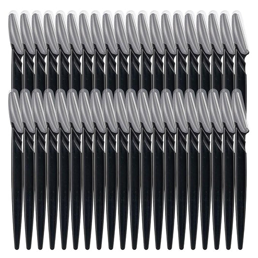 40pcs Eyebrow Razor for Women, Newbie Friendly Dermaplane Razor, Face Razors and Shaver Dermaplaning with Protective Covers (Black)