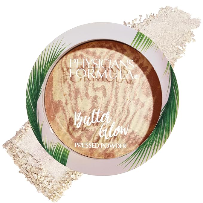 Physicians Formula Butter Glow Pressed Powder, Radiance-Boosting Face Powder with Murumuru Butter for Soft-Focus Finish – Translucent Glow