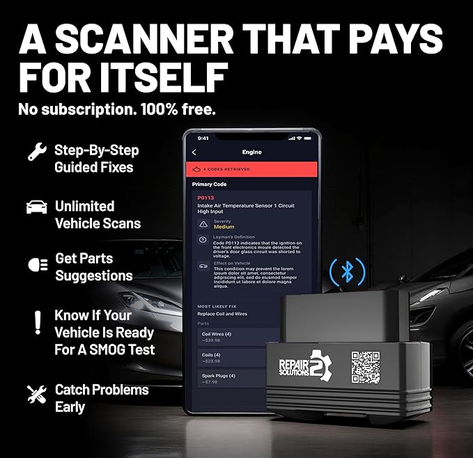 Innova 1000 Bluetooth OBD2 Scanner for iPhone & Android - Predict Car Problems Before They Happen - No Subscriptions - Detect Check Engine, ABS, SRS Issues for Cars 1996+