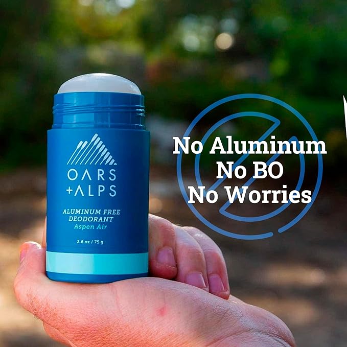 Oars + Alps Deodorant for Men & Women, Aluminum Free Deodorant for Men, Dermatologist Tested, Clean Ingredients, Non Toxic, Vegan, Long Lasting, Odor Protection, Aspen Air, 1pk, 2.6oz