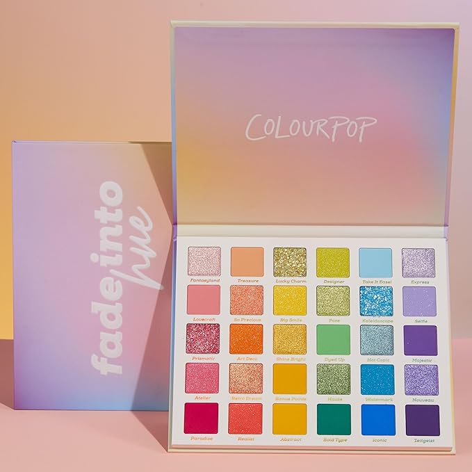 ColourPop Fade Into Hue Eyeshadow Palette - Multi-Color Eye Makeup Palette with Matte, Metallic & Glitter Finishes - High-Pigment Eye Makeup with a Long-Wearing Formula (0.8 oz)