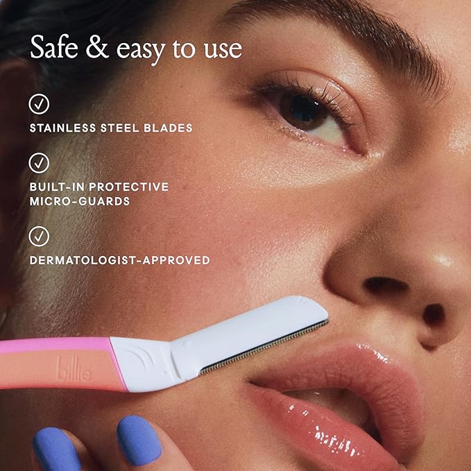 Billie - Dermaplane Refill Blades - Stainless Steel Blades with Safety Micro-guards - Nickel-free - Gently Exfoliates Skin - 3 count