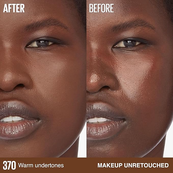 Maybelline Super Stay Lumi-Matte Foundation, Lightweight and Buildable Full Coverage Foundation Makeup For Up To 30HR Wear, 370, 1 Count