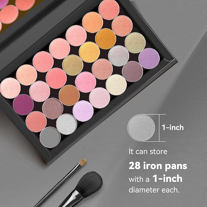 Magnetic Empty Eyeshadow Palette, Makeup Pans Organizer With Mirror Inside, 3D Frosted Finish Art Paper Palette (Cosmic Mystery)