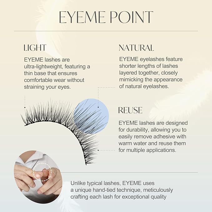 EYEME Eyelash NO.20 – 5 Set Pack with Tweezers, Voluminous False Eyelashes with Dense, Longer Center Fibers for a Bold Eye Look, Easy to Apply, Glue Not Included, K-Beauty
