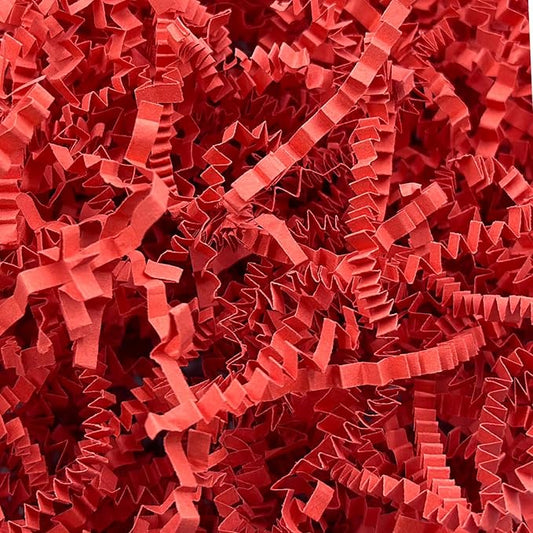 200g(7oz) Crinkle Paper Filler for Gift Baskets Gift Box Paper Shreds for Birthday, Weddings,Valentine's Day, Christmas (Red)