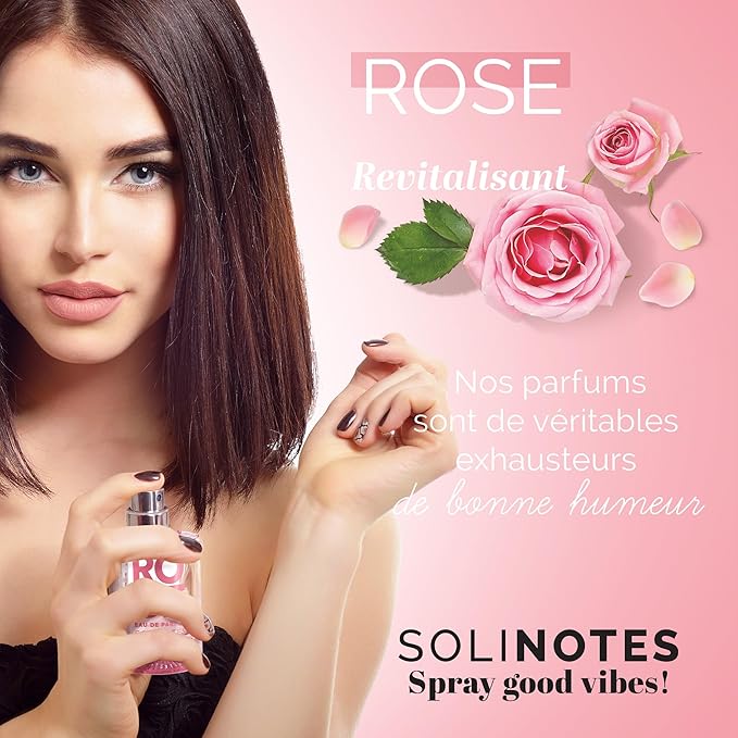 Solinotes Rose Perfume for Women, 1.7 Fl Oz/ 50 ML Eau De Parfum, Delicate Floral and Soothing Scent with Premium Ingredients - Clean Perfume, Cruelty Free, Vegan, Made in France