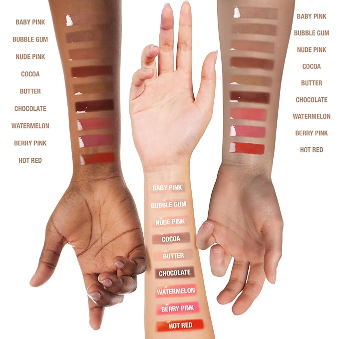 Ruby Kisses Broadway Vita-Lip Tinted & Clear Lip Gloss Set (11 Pack) Ultra-Hydrating & Soothing Formula with Vitamins, High-Shine Non-Sticky Lip Balm with Rosehip+Coconut Oil, Pink & Brown Shades