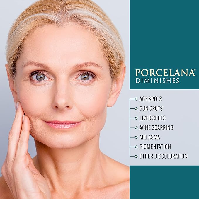 Porcelana Daytime Hydration Skin Lightening Cream For Face & Body [New Formula] - Fades Dark Spots & Evens Skin Tone - Moisturizer for Age Spots, Sun Spots, Acne Scars, Melasma & Discoloration(2 Pack)