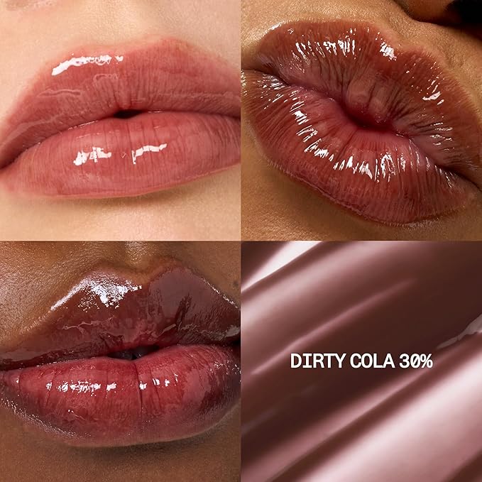 fwee 3D Voluming Gloss 30% (Sheer) | High Shine, Non-Sticky Lip Gloss for Makeup | Long-Lasting, Moisturizing Gel Formula – Dirty Cola 30% | 30% & 70% Pigment Options | 5.3g