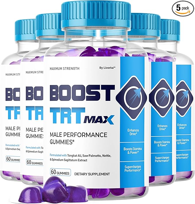 (5 Pack) BoostTRT Max Gummies - Official Boost TRT Max Advanced Formula Daily Premium Support Gummy, Natural BoostTRT Supplement Vitamins for Overall Health & Wellness Review, 300 Gummies for 5 Months