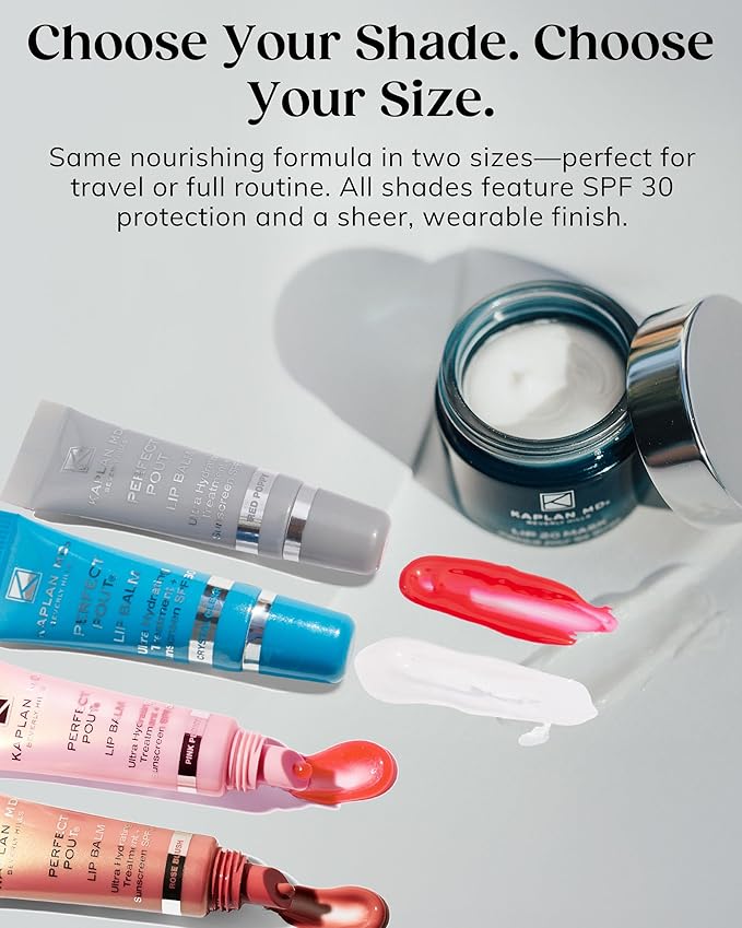 KAPLAN MD Perfect Pout Duo Lip Mask (0.5 oz.) & Lip Balm 0.17 oz. - Complete Anti-Aging Skin Care for Lips