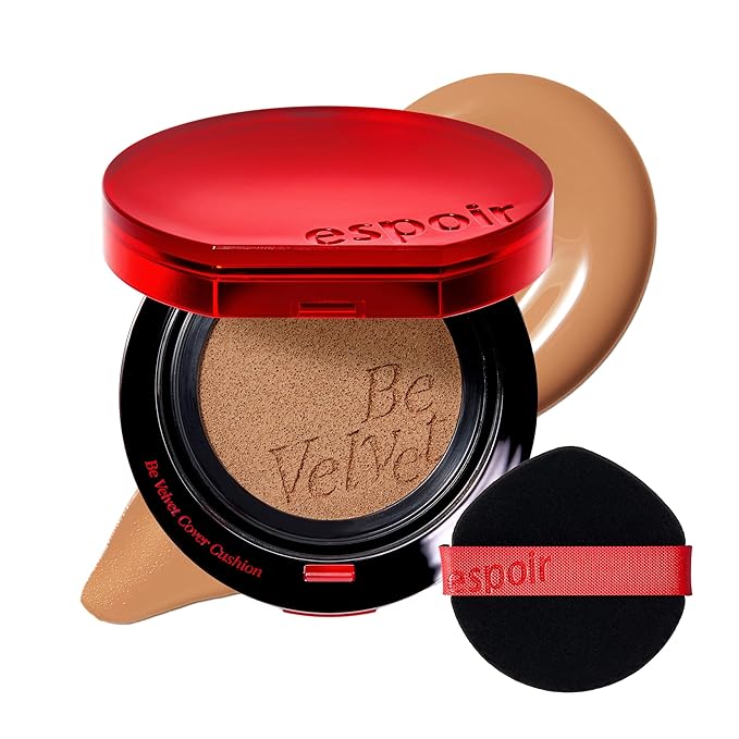 Espoir Be Velvet Cushion Foundation #32 Cinnamon | Quick and Easy Coverage with Long-lasting Color by Zero Oxidation, Velvety Smooth Finish & Lightweight Formula, Vegan, Korean Makeup, 0.46 oz